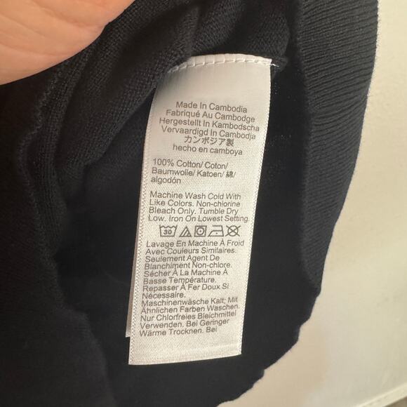 J.Crew Short-Sleeve Cotton Crewneck Sweater Tee WMNS S Black Stretch Classic Fit - Picture 5 of 6